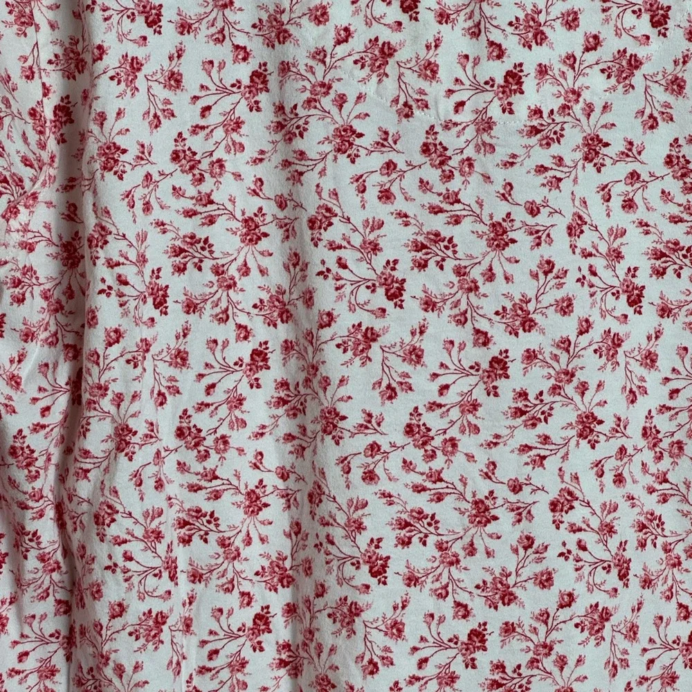 Lauren Ralph Lauren Floral Pajama Set Women’s Large Red White Cotton Sleepwear